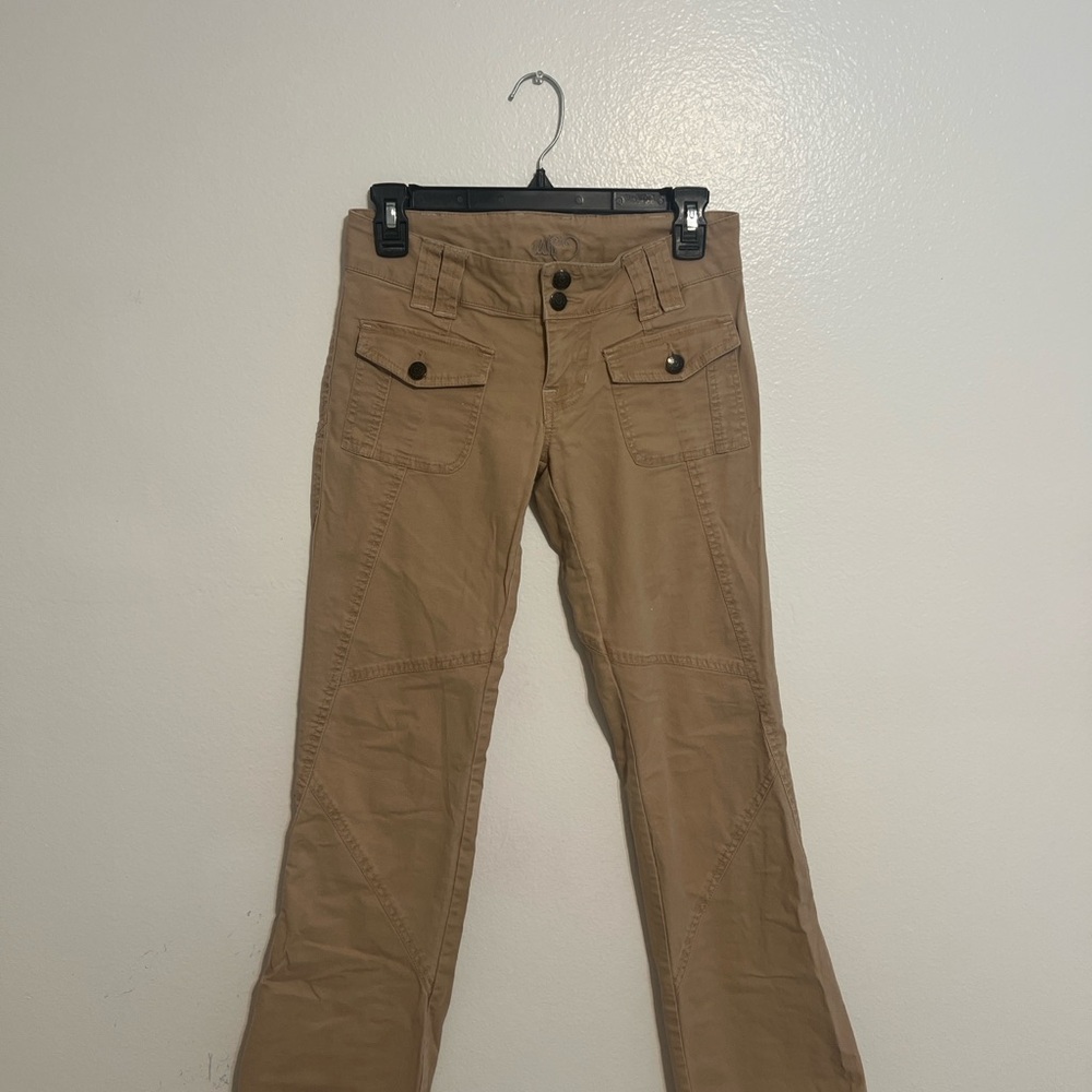 Tan Cargo Low rise Pants